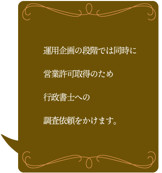 行政への営業許可申請手続き 【運営開始後】